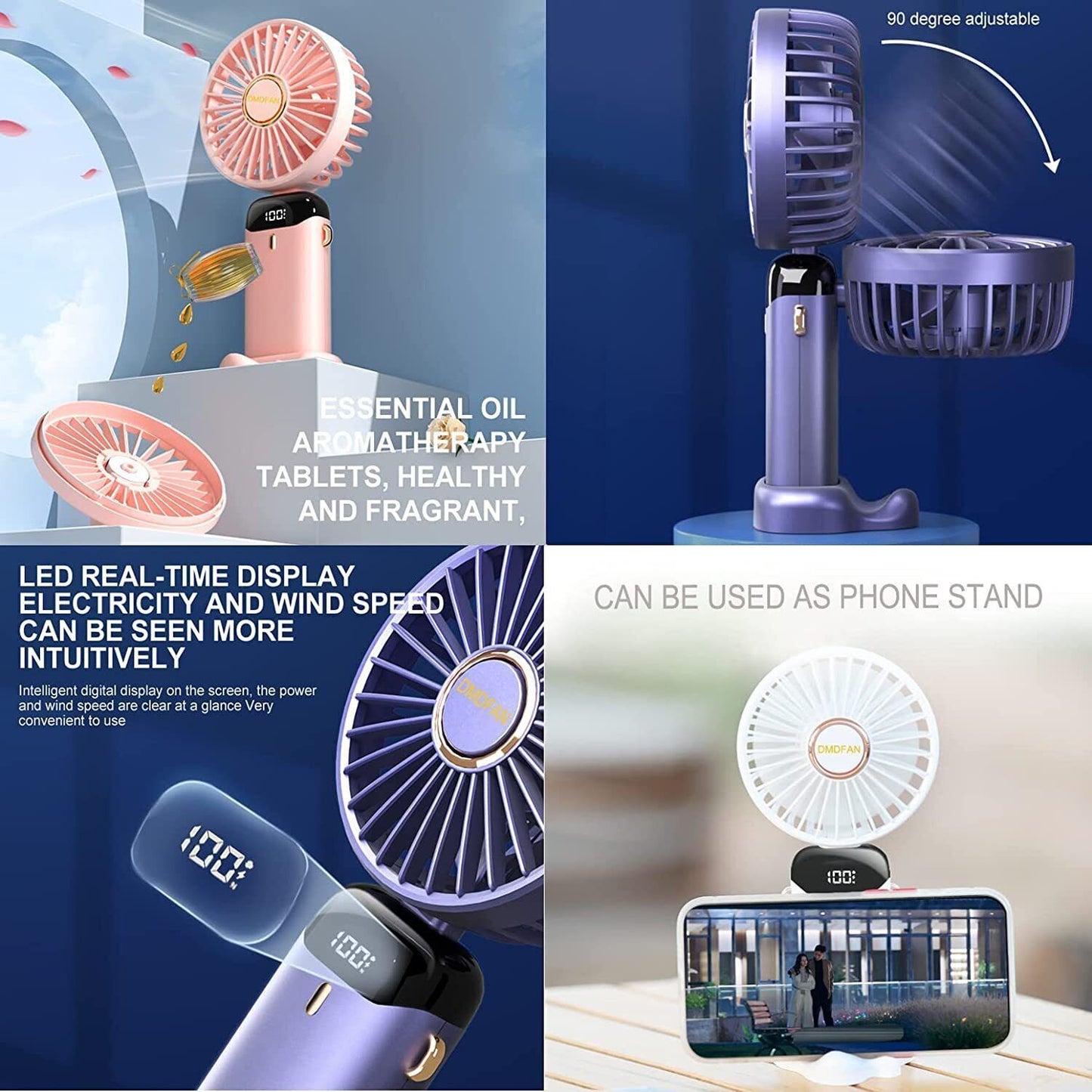Portable Hand-Held Fan Mini Folding Desk Fan Cooler Cooling USB Rechargeable UK
