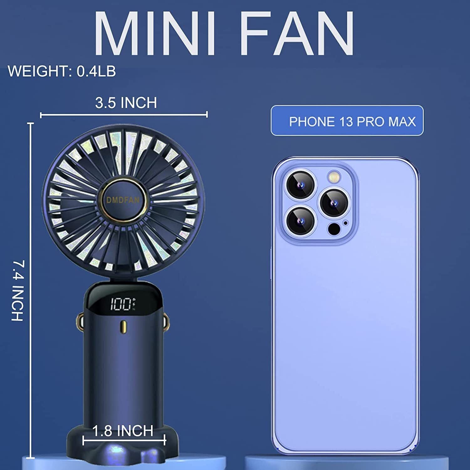 Portable Hand-Held Fan Mini Folding Desk Fan Cooler Cooling USB Rechargeable UK